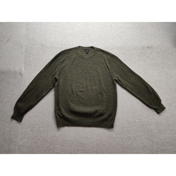 J.CREW Other - J Crew Men Sweaters L Green Crew Neck Pullover Long Sleeve Comfort Logo Casual
